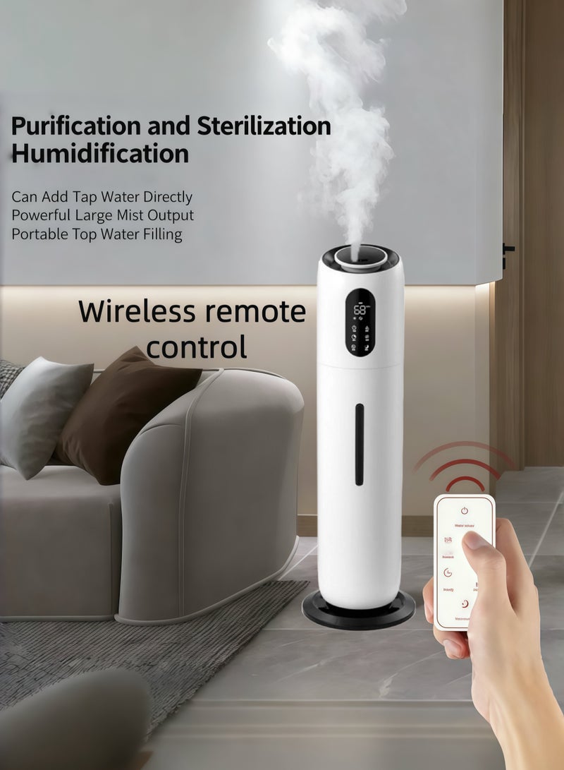 مرطب عالمي كبير السعة للصالات وغرف النوم، سعة 9 لتر بتقنية الضباب البارد بالموجات فوق الصوتية مع تعقيم بالأشعة فوق البنفسجية وترشيح الشوائب، تصميم تعبئة علوية، يعمل حتى 52 ساعة، يمتلك وضع النوم وإيقاف تلقائي ووظيفة ضوء ليلي، مثالي للرضع والمنزل والمكتب، مزود بشاشة عرض درجة الحرارة ومؤشر إضاءة LED، اللون الأبيض. - Image 5